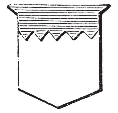 Bir yatay çizgi, vintage çizgi çizme veya oyma illüstrasyon tarafından sonlandırıldı sıradan bir şef girintili olduğunu.