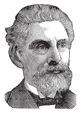 Norman J. Colman, 1827-1911, o bir politikacı, eğitimci, gazete yayıncısı ve ilk Birleşik Devletler Tarım Bakanı, vintage çizgi çizme veya oyma illüstrasyon yapıldı.