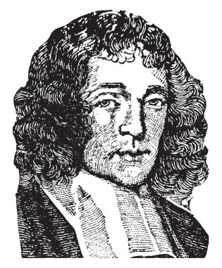 Baruch Spinoza, 1632-1677, Hollandalı filozof, vintage çizgi çizme veya oyma illüstrasyon biriydi