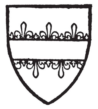 Cayvile gümüş bir fesse gules, çizim veya şekil oyma vintage çizgi taşıyordu..