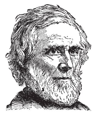 Horace Bushnell, 1802-1876'ya, o bir Amerikan cemaat bakan ve teolog, vintage çizgi çizme veya oyma illüstrasyon yapıldı.