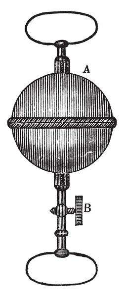 Magdeburgh Hemispheres Este Afișat Aici Desenul Liniei Epocă Sau Ilustrația — Vector de stoc