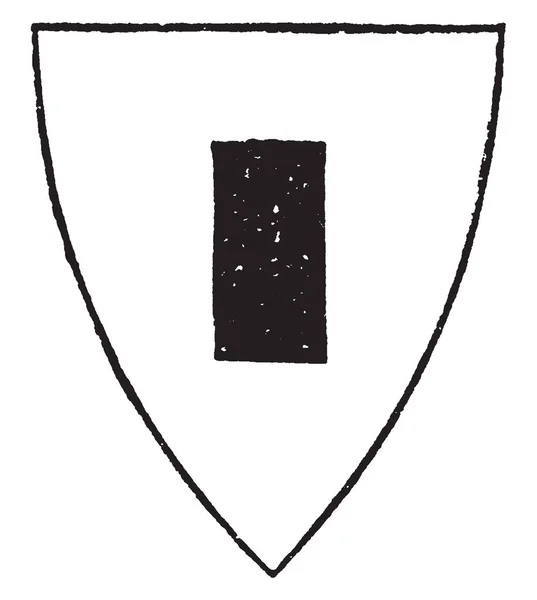 Billet Shield Rätvinklig Figur Lite Längre Bred Vintage Linje Ritning — Stock vektor