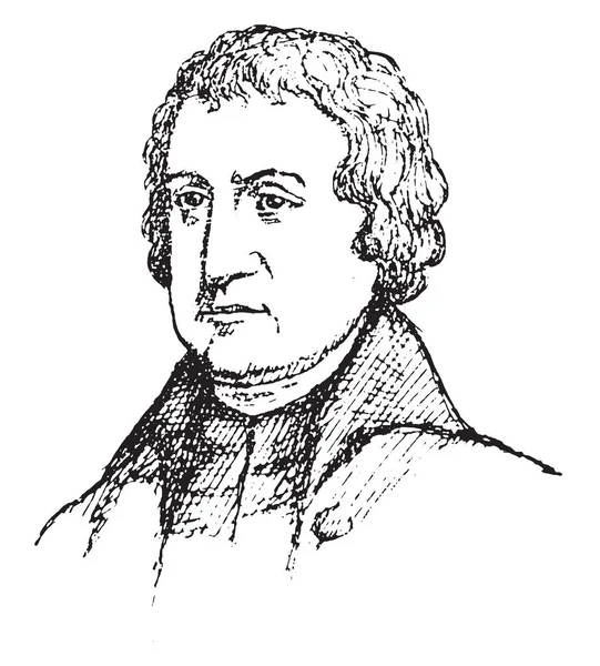 ジョサイア バートレット 1729 1795 彼はアメリカの医師 政治家とビンテージの線描画や彫刻イラストの 1790 1794 年からニューハンプシャーの知事 — ストックベクタ