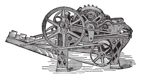 Illustration Represents Function Brick Maker Vintage Line Drawing Engraving Illustration — Stock Vector