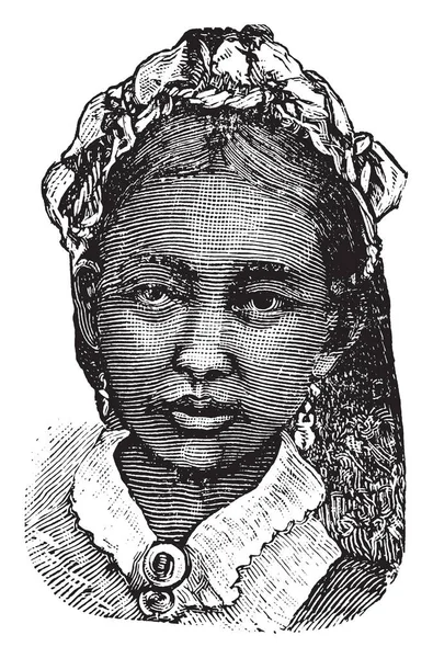 Ranavalona Iii 1861 1917 彼女は 1897 1883 年からマダガスカルの女王 ビンテージの線描画や彫刻イラスト — ストックベクタ