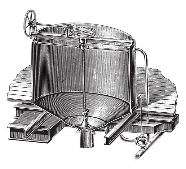 トレイは濡れ大麦 ビンテージの刻まれた図のシートから成っています 産業百科事典 1875 — ストックベクタ