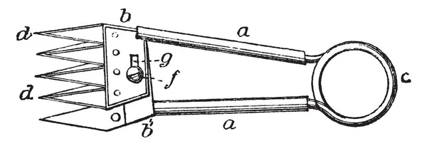 この図は 複数刃羊大ばさみ ビンテージの線描画や彫刻イラスト — ストックベクタ