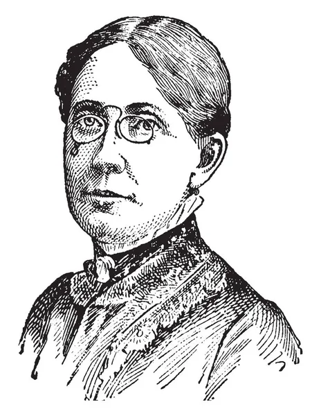 フランシス エリザベス ウィラード 1839 1898 彼女はアメリカの教育者 禁酒改質 女子参政権 ビンテージ ライン描画または彫刻の図 — ストックベクタ