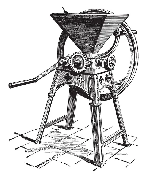 Graines Broyeur Système Picksley Illustration Gravée Vintage Encyclopédie Industrielle Lami — Image vectorielle
