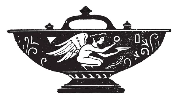 兵马俑杯 复古雕刻插图 — 图库矢量图片