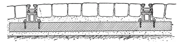 Marsillon Track Sleepers Vintage Engraved Illustration Industrial Encyclopedia Lami 1875 — Stock Vector