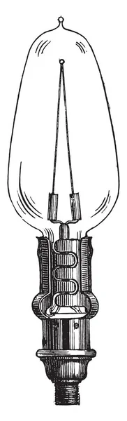 Lâmpada Incandescente Gerard Vintage Gravada Ilustração Enciclopédia Industrial Lami 1875 — Vetor de Stock