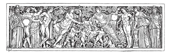ローマ神話のシーンのヴィンテージスタイルのイラスト — ストックベクタ