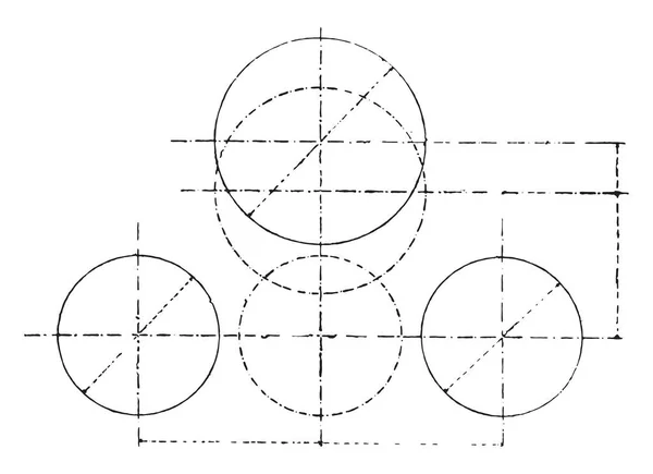 Bending Machine Theoretische Deel Toont Standpunten Die Cilinders Vintage Gegraveerde — Stockvector