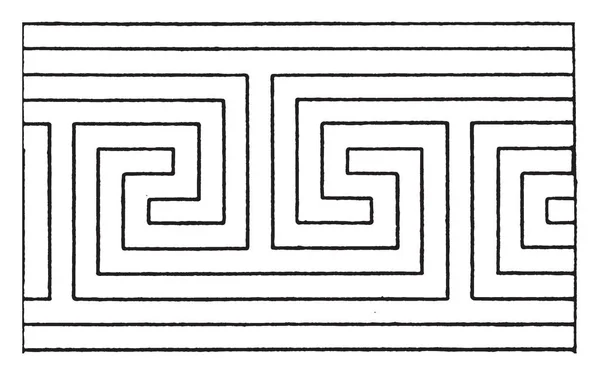 普通のフレットのバンドは紋章作家 ビンテージの線描画や彫刻 複雑な幾何学的な図 — ストックベクタ