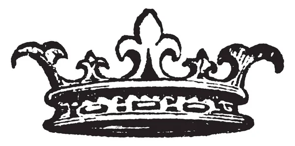 Діадема Носить Стародавні Королі Знак Королівства Вінтажний Малюнок Лінії Або — стоковий вектор