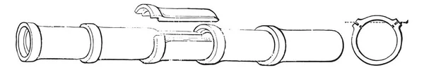 Керамограніт Труби Vintage Вигравірувані Ілюстрації Промислові Енциклопедія Ламі 1875 — стоковий вектор