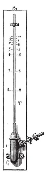 Luftdruckanzeiger Gravur Des Jahrgangs Industrieenzyklopädie Lami 1875 — Stockvektor
