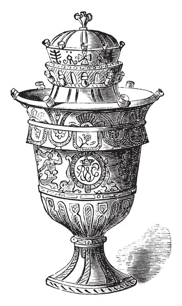 Vase Rouen Illustration Gravée Vintage Encyclopédie Industrielle Lami 1875 — Image vectorielle