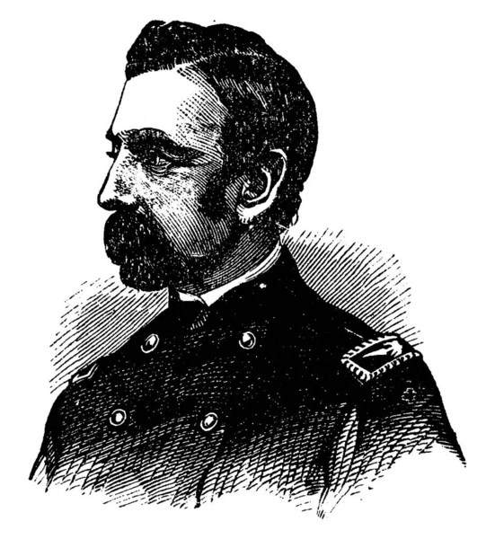 Marshall Lefferts 1821 1876 Fue Ingeniero Coronel Estadounidense Durante Guerra — Vector de stock