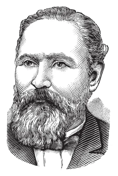 Claus Spreckels 1828 1908 Fue Importante Industrial Hawaii Dibujo Líneas — Archivo Imágenes Vectoriales