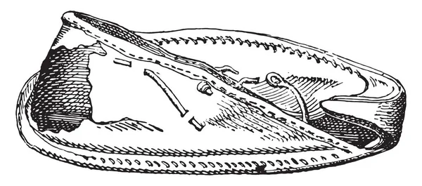 Египетская Обувь Подошвой Винтажной Гравировкой — стоковый вектор