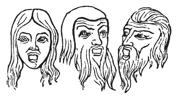 Persona Las Máscaras Fueron Usadas Por Actores Griegos Romanos Casi — Archivo Imágenes Vectoriales