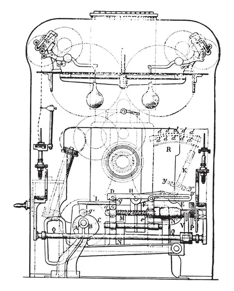 Ring Spinning Kanyargós Elektromos Szüreti Vésett Illusztráció Ipari Enciklopédia Lami — Stock Vector