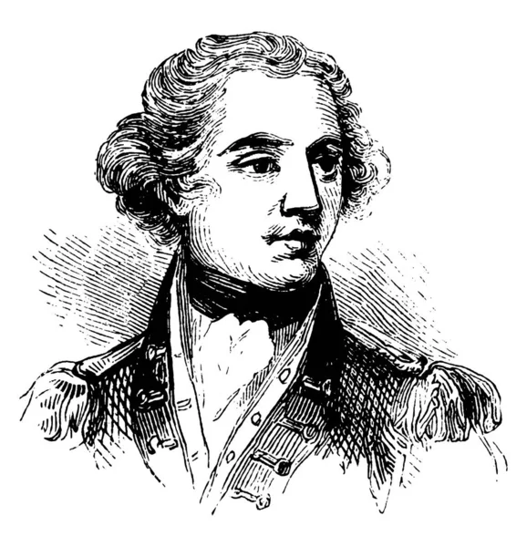 Banastre Tarleton 1754 1833 Bir Ngiliz Asker Politikacı Vintage Çizgi — Stok Vektör