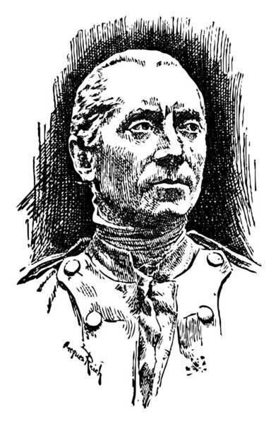 Джон Пол Джонс, 1747 - 1792, он был первым знаменитым военно-морским командиром Соединенных Штатов в американской революционной войне, известный как отец американского флота, винтажный рисунок линии или гравировка иллюстрации
