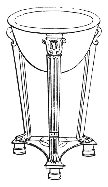 Image Has Vase Circular Style Three Pillars Vintage Line Drawing — Stock Vector