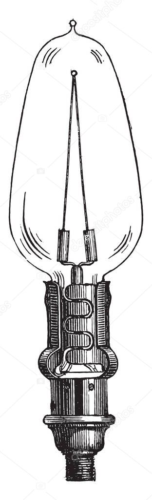 Incandescent lamp, Gerard, vintage engraved illustration. Industrial encyclopedia E.-O. Lami - 1875