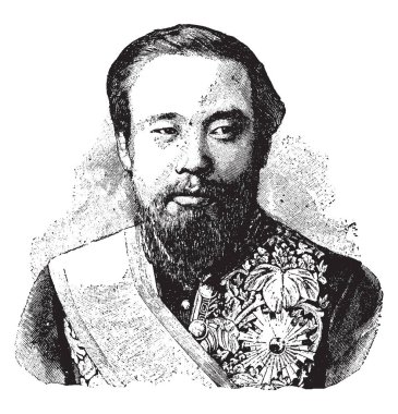Ito Hirobumi, 1841-1909, o bir Japon devlet adamı ve Başbakan Japonya, vintage çizgi çizme veya oyma illüstrasyon oldu