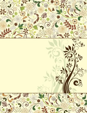 vektör illüstrasyonu, çiçek elementli duvar kağıdı