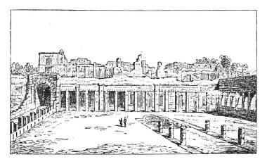 House Diomedes, vintage illüstrasyon kazınmış. Antik antika aile-1881, özel hayatı