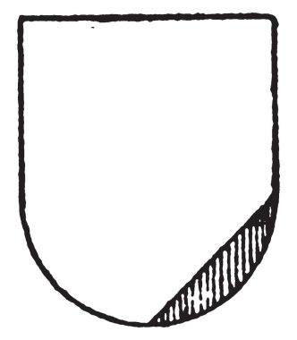 Argent sıradan uğursuz Bankası'bir üçgen gules, çizim veya şekil oyma vintage çizgi..