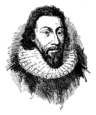 Valisi John Winthrop, 1587-1649, o bir İngilizce Püriten avukat ve Massachusetts bay koloni, vintage çizgi çizme veya oyma illüstrasyon üçüncü Valisi oldu