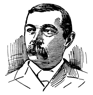 A. Conan Doyle, 1859-1930, bir İngiliz yazar ve hekim, onun suç kurgu karakteri Sherlock Holmes, vintage çizgi çizme şekil veya çizim oyma ünlü biriydi