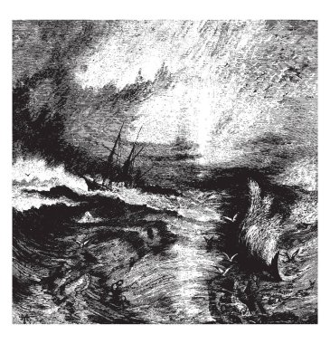 Köle gemisi-ebilmek bulunmak içinde Museum of Fine Arts Boston, vintage çizgi çizme veya oyma illüstrasyon.