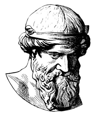 Platon, o bir klasik Yunanistan ve Atina, vintage çizgi çizme veya oyma illüstrasyon akademide kurucusu ve filozof