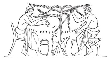 El ile vintage kazınmış şekil aldı zeytin