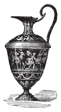 Sırlı ibrik, vintage illüstrasyon kazınmış. Endüstriyel ansiklopedi E.-O. Lami - 1875