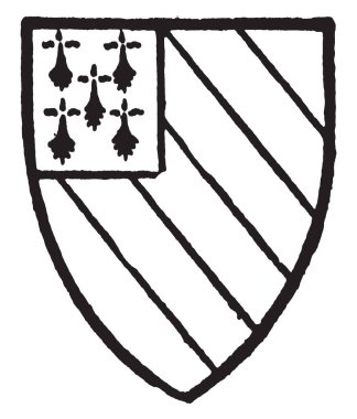 Bishopsdon altı parça veya altın Bendy ve masmavi bir çeyrek Ermin ile bu kilise aracılık barış anlaşmasını eleştirilen devam eden tıkanıklık ve çağırdı vatandaşlar, vintage çizim veya gravür çizim satırı.