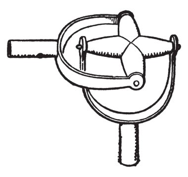Başka bir yüzük, vintage çizgi çizme veya illüstrasyon oyma diametral ekseni tekrar askıya Gimbals eklem.