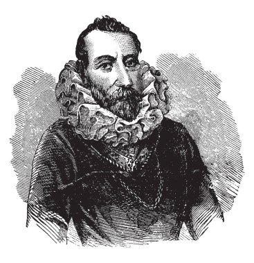 Christopher Columbus, o 1451-1506, oldu bir İtalyan keşfe çıkmak, yönlendirmek, Indies, vintage çizgi çizme veya oyma illüstrasyon iken arayışı içinde Amerika için yol keşfeden ilk valisi Hint Adaları ve sömürge