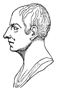 Cicero, o M.ö. 106 - M.ö. 43, oldu bir Romalı politikacı, avukat, konsülü Roma Cumhuriyeti ve Roma Kilikya Eyaleti, vintage çizgi çizme veya oyma illüstrasyon Valisi