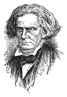 John C. Calhoun, 1782-1850, o bir devlet adamı ve Güney Carolina ve Amerika Birleşik Devletleri 1825 itibaren 1832 yedinci Başkan Yardımcısı politik kuramcı, vintage çizgi çizme veya oyma illüstrasyon yapıldı.