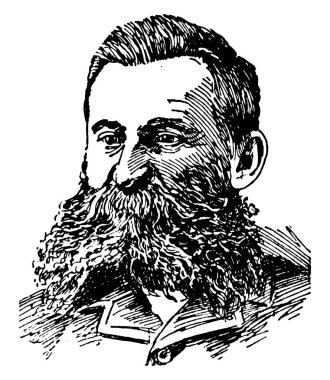 Genel Crook, 1830-1890, o bir Amerika Birleşik Devletleri Ordusu subayı, ünlü Amerikan İç Savaşı ve Hint Savaşları, vintage çizgi çizme veya oyma illüstrasyon sırasında ayırt edici yaptığı hizmet için yapıldı.