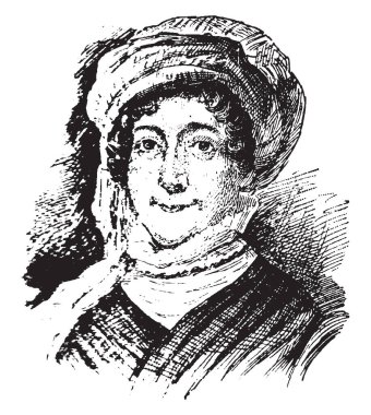 Dolley Todd Madison, Amerika Birleşik Devletleri üzerinden 1809 1817'ın dördüncü eşini, vintage çizgi çizme veya oyma illüstrasyon o 1768-1849, oldu